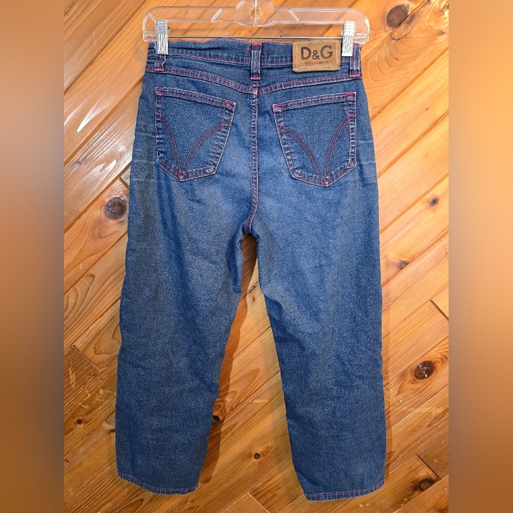 Vintage Y2K Dolce & Gabbana Dark Blue Capri Jeans Size 27 - Picture 4 of 5